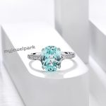 Long Cushion Lab Grown Sapphire Ring