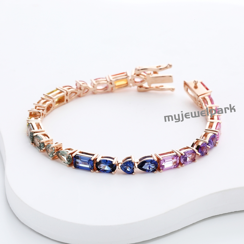 Colored Lab Grown Sapphire Bracelet
