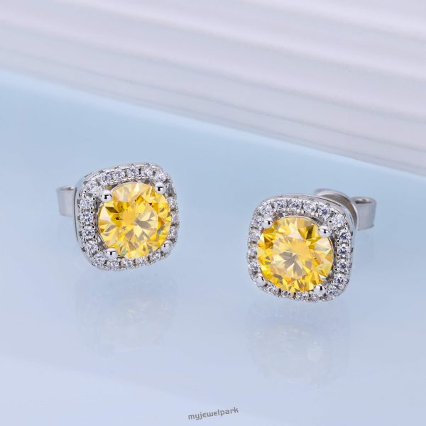 Yellow Moissanite Earrings