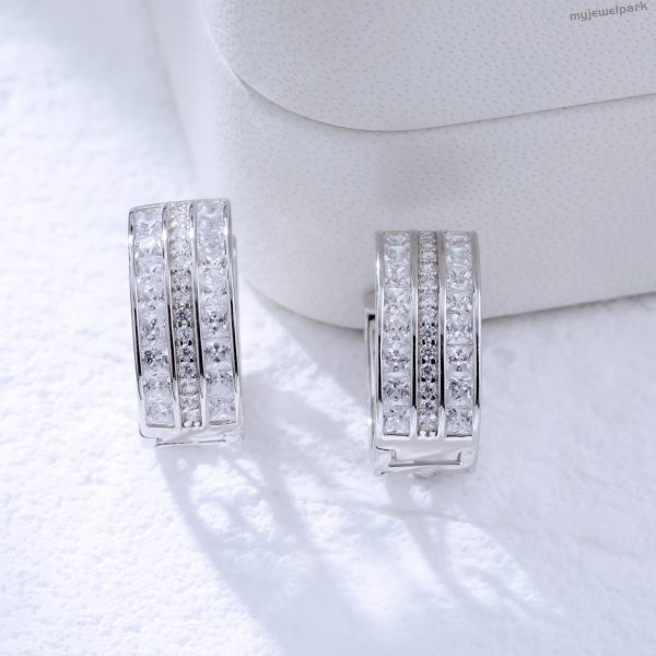 Platinum Moissanite Earrings