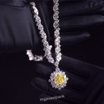 Yellow Diamond Halo Pendant