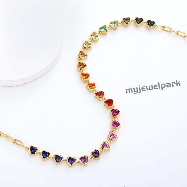 colored lab-grown sapphire necklace