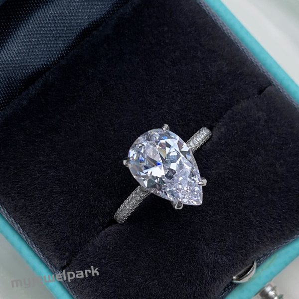 Pear Moissanite Ring