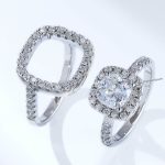 cushion moissanite ring set