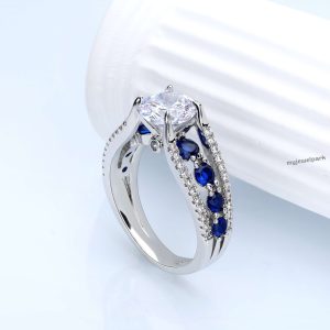 Vintage Sapphire Diamond Engagement Ring