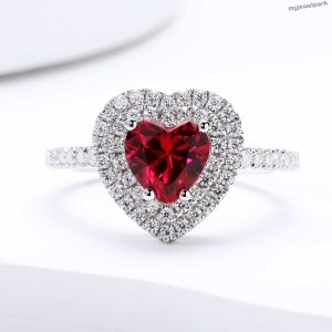 Romance and Pure Engagement Ruby Ring