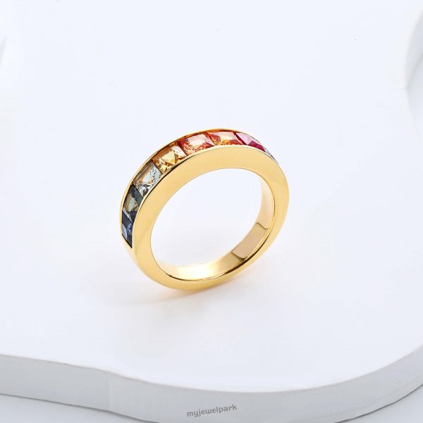 18K Gold Rainbow Ring
