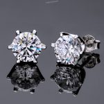 round moissanite earrings