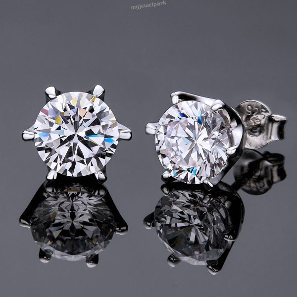 round moissanite earrings