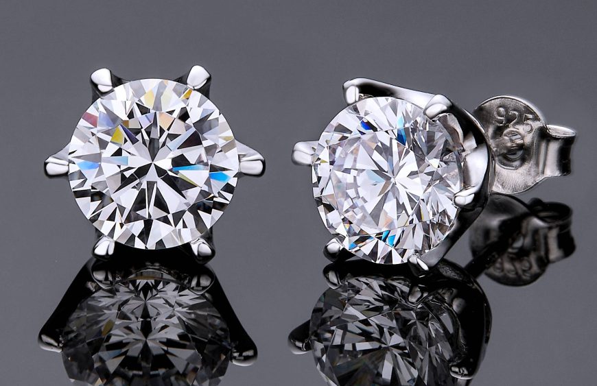 round moissanite earrings