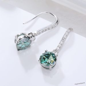 Simple Green Moissanite Earrings