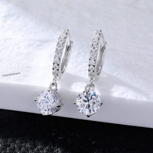 Small Earrings Delicate Round Moissanite Earring