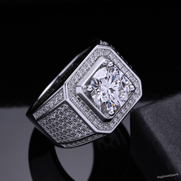 Men's Moissanite Square Ring