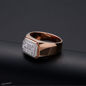 Men's Rose Gold Moissanite Ring Noble  Elegant