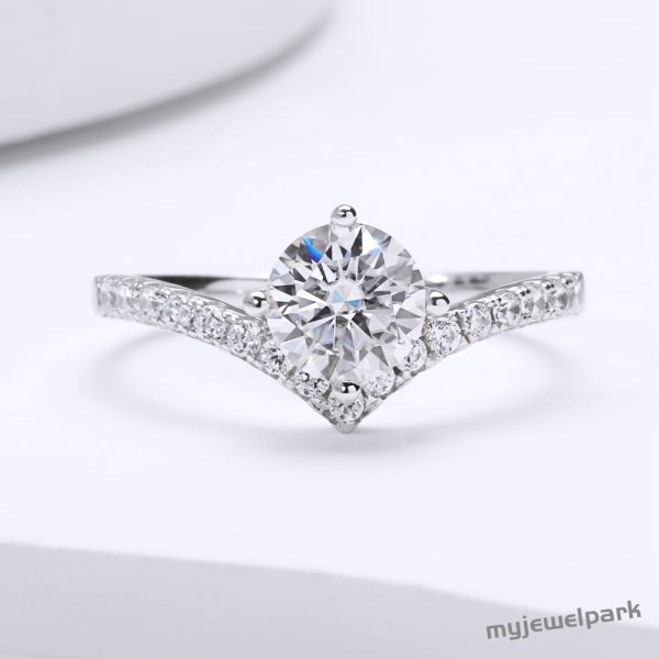 Moissanite Heart Ring