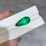 Hand Polished Colombian Emerald Pear