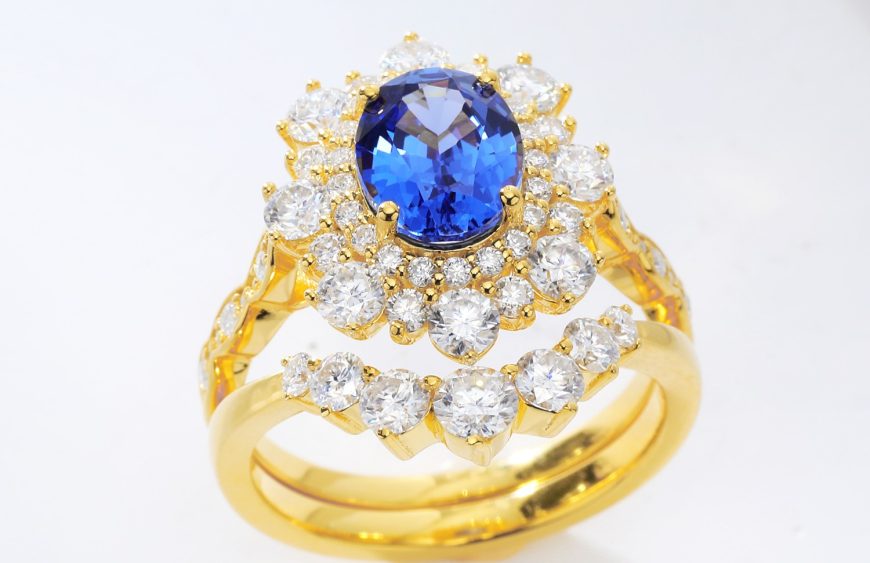 Sapphire Diamond Engagement Ring