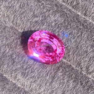 Oval Lab Grown Pink Sapphire 11x9.2x6.2mm 5.4ct