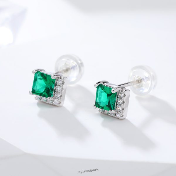 Lab Emerald Earrings