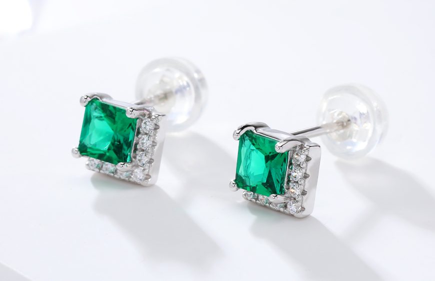 Lab Emerald Earrings