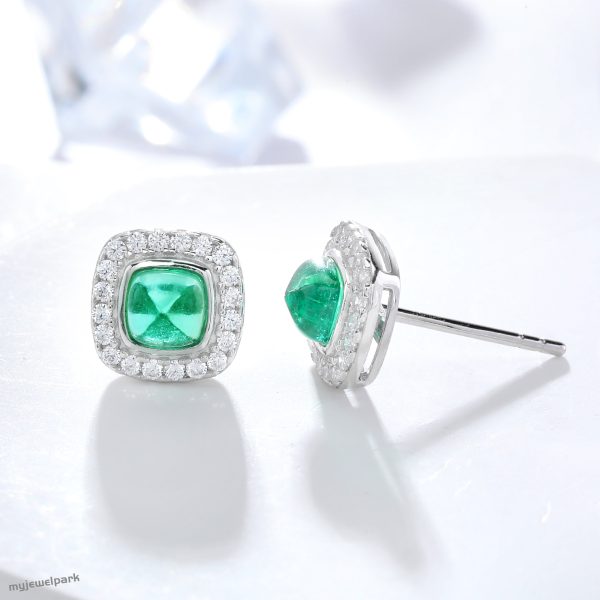 Sugar Loaf Emerald Earrings