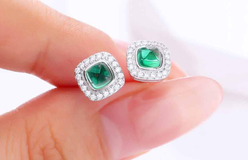 lab grown emerald earrings