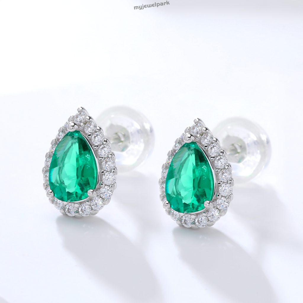 Lab Grown Emerald Earrings