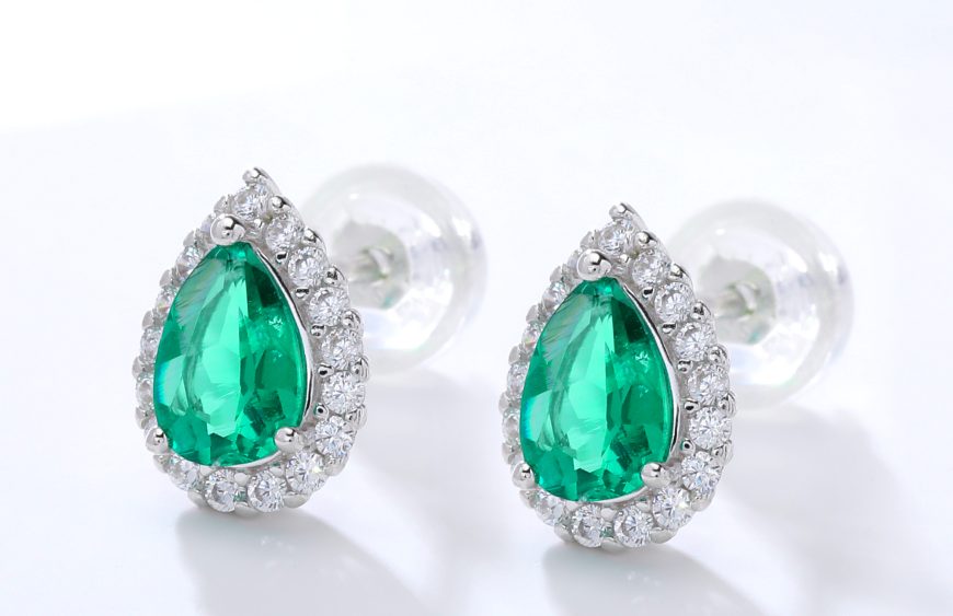 Lab Grown Emerald Earrings