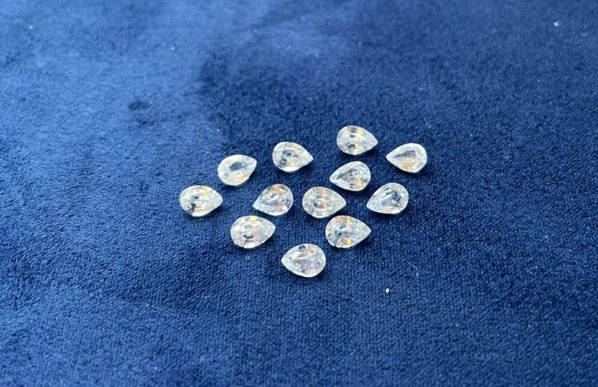 lab created white sapphires