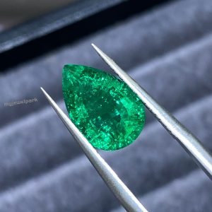 Pear Lab Grown Colombian Emerald Inclusions 3ct