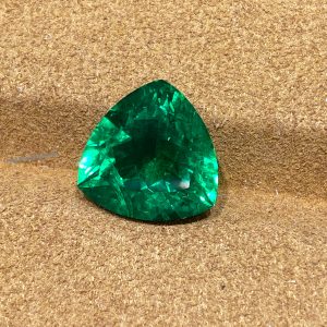 Trillion Lab Grown Colombian Verdant Green Emerald 7.6 ct