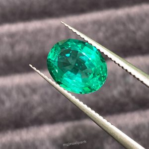 Oval Lab Grown Colombian Emerald 2ct 7x9mm