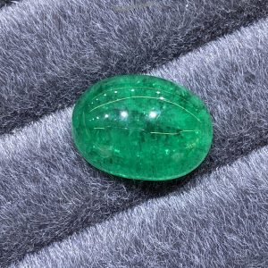 Lab Grown Cabochon Emerald ViVid Green 8.57ct