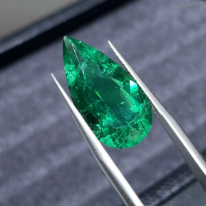 Long Pear Lab Grown Muzo Green Emerald 8.57ct