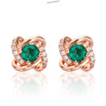 Rose Gold Emerald Earrings
