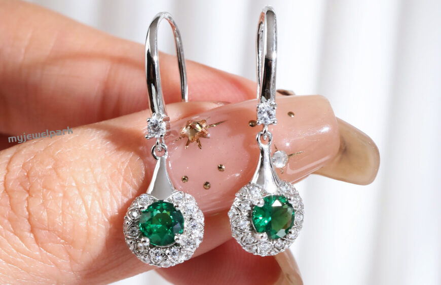 lab grown emerald hoops