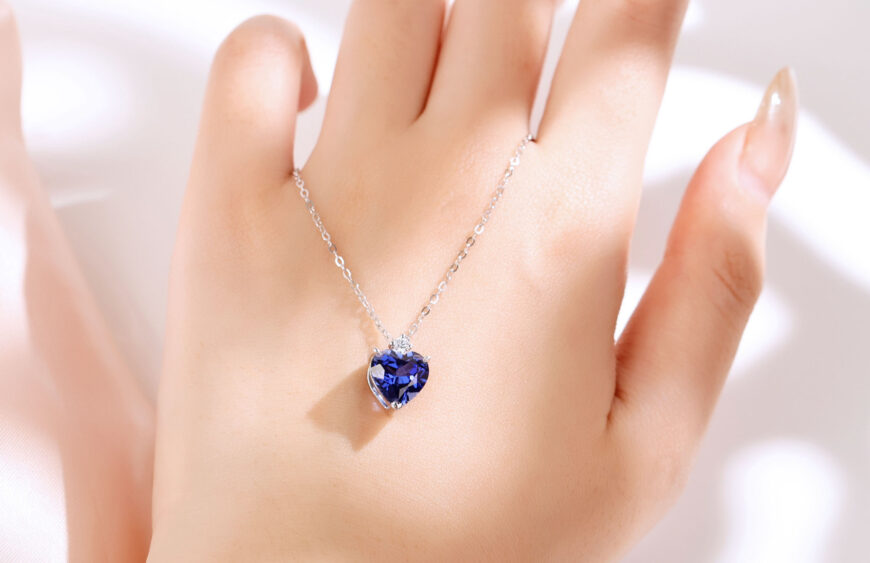 lab grown sapphire necklace