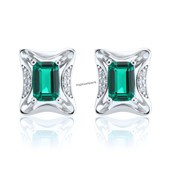 Emerald Cut Emerald Stud Earrings