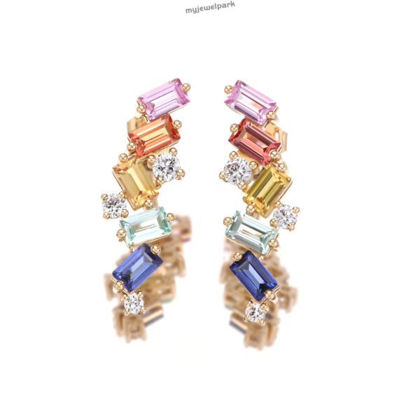 Multi-Colored Sapphire Earrings