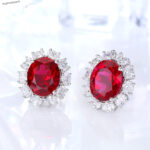 lab grown ruby studs