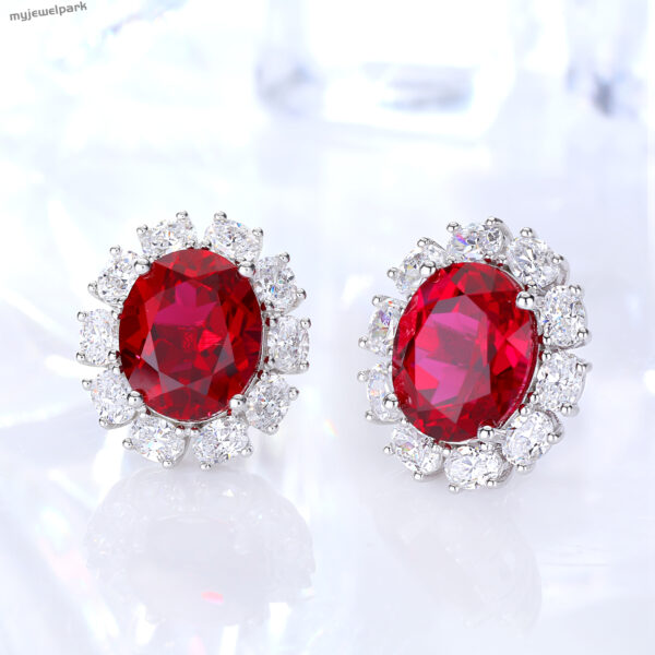 lab grown ruby studs