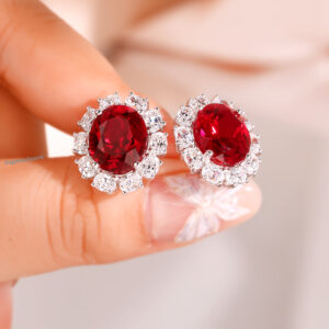 lab grown ruby stud earrings