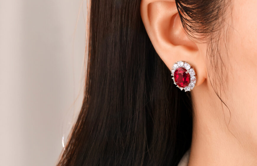 Affordable Lab Grown Ruby Earrings