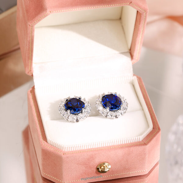lab grown sapphire earrings