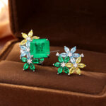 lab grown emerald stud earrings