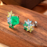 lab grown emerald studs