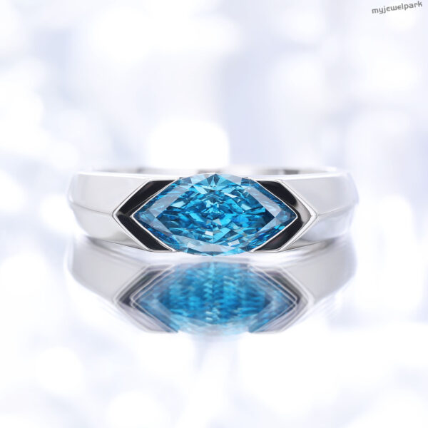 marquise blue diamond ring