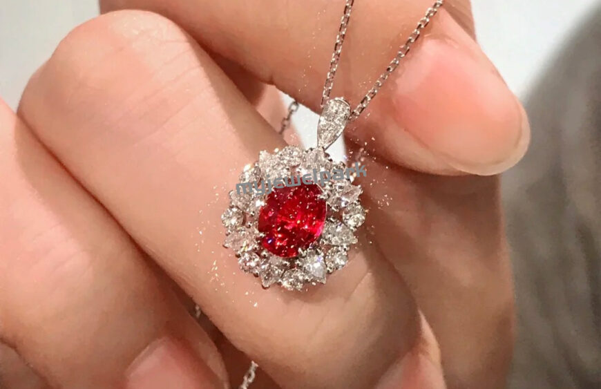 lab grown ruby pendant