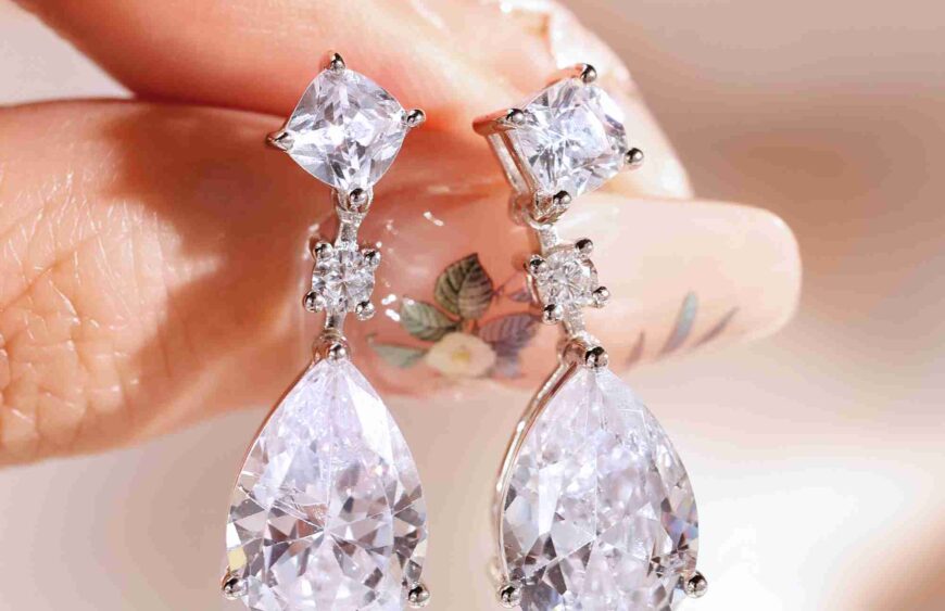 lab diamond hoop earrings