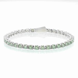 3mm Green Moissanite Pavé Tennis Bracelet by MyJewelPark